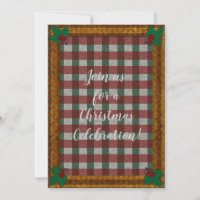 1940s Xmas Gingham Invitation
