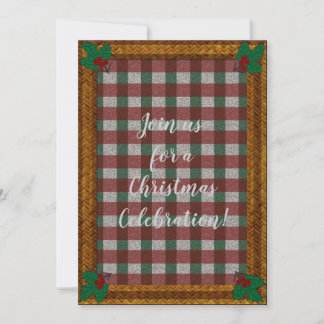 1940s Xmas Gingham Invitation