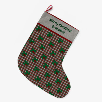 1940s Xmas Gingham - Personalised Large Christmas Stocking