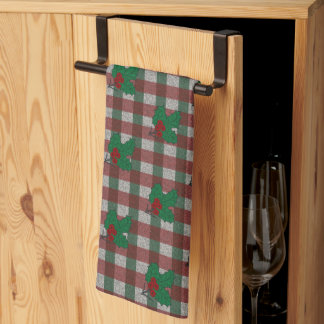 1940s Xmas Gingham Tea Towel