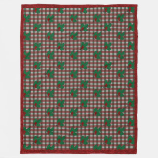 1940s Xmas Gingham Throw Blanket