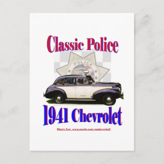 1941 Classic Police Chevrolet Postcard