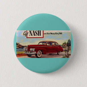 1941 Nash automobile ad 6 Cm Round Badge