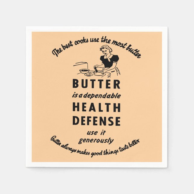 1941 Vintage Butter Ad Napkin (Front)