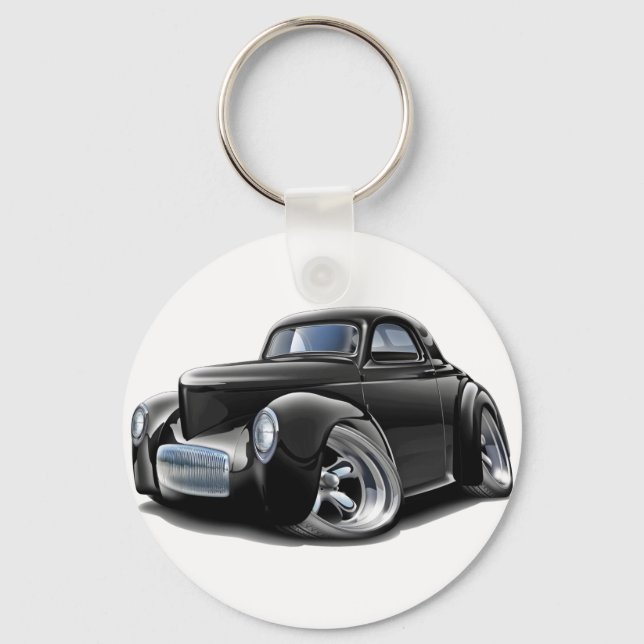 1941 Willys Black Car Key Ring (Front)