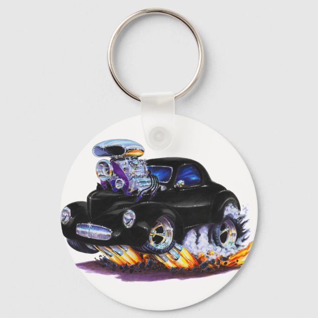 1941 Willys Black Car Key Ring (Front)