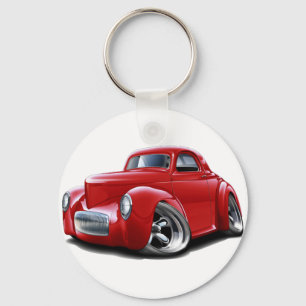 1941 Willys Red Car Key Ring