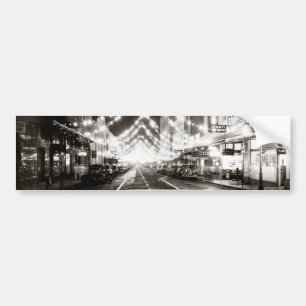 1942 Honolulu's Fort Street at Night Bumper Sticker