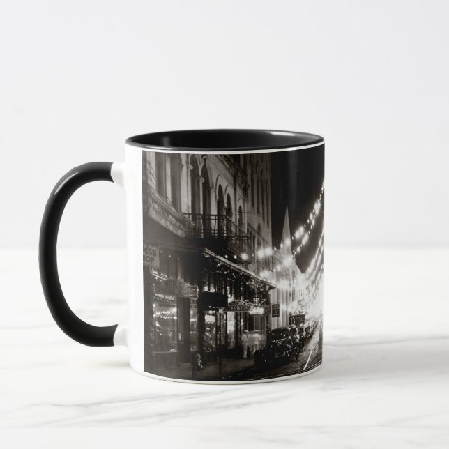 1942 Honolulu's Fort Street at Night Mug (Left)