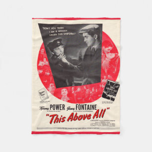 1942 This Above All movie poster Fleece Blanket