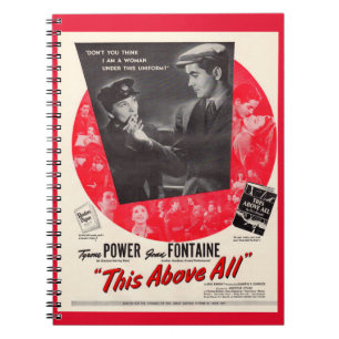 1942 This Above All movie poster Spiral Notebook
