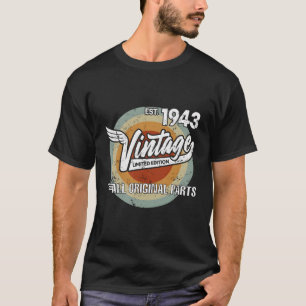 1943 Born Made In 1943 Biker For T-Shirt