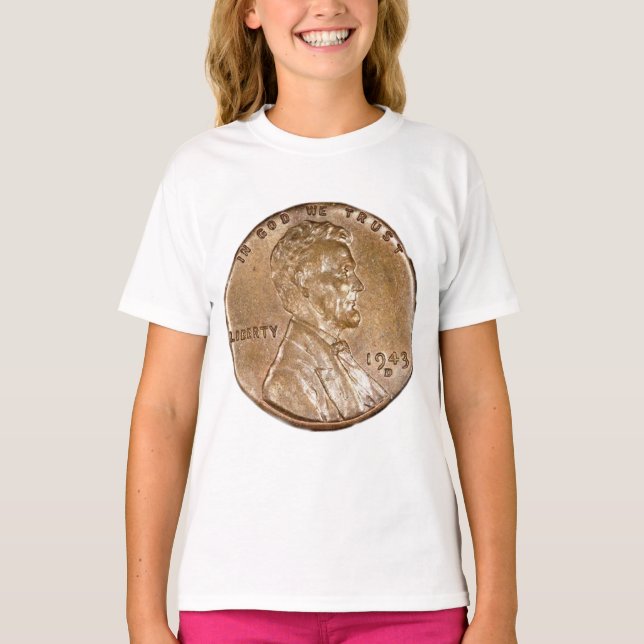 1943 Lincoln Head Copper Penny T-Shirt (Front)
