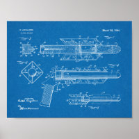 1944 Pistol Rocket Patent Art Drawing Print