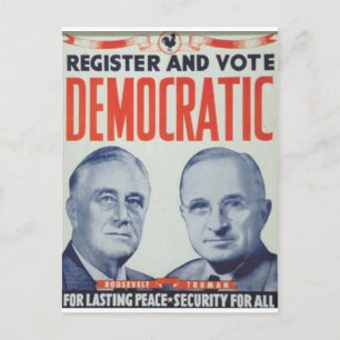 1944 Roosevelt - Truman Postcard