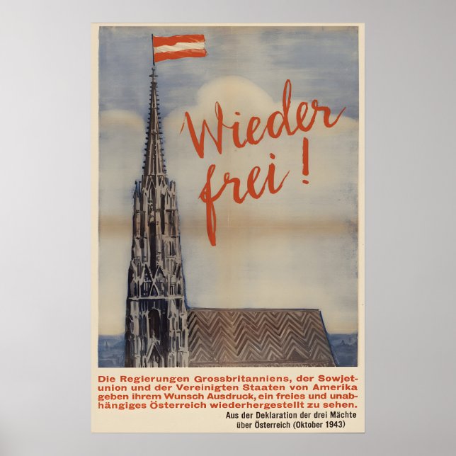 1945 Austrian Poster Free again! Independence (Front)