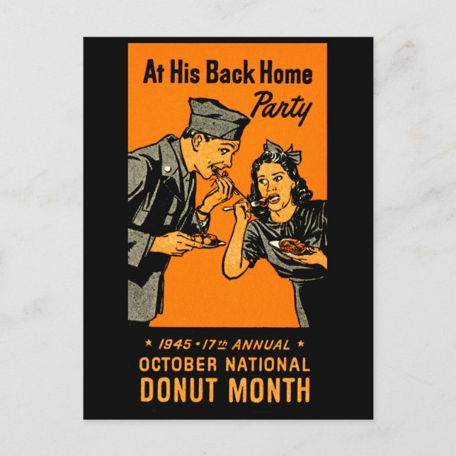 1945 Doughnut Poster Postcard (Front)