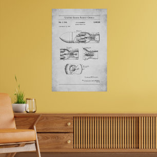 1945 US Patent 2460289 - Rocket Projectile Poster