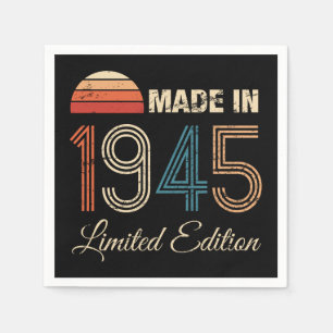 1945 Vintage 80th Birthday Napkin