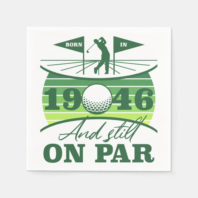 1946 80th Birthday Golf Lovers Napkin (Front)