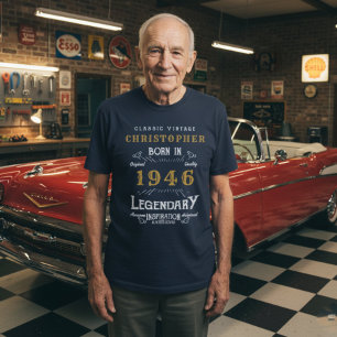 1946 Birthday Personalised Legendary Blue T-Shirt