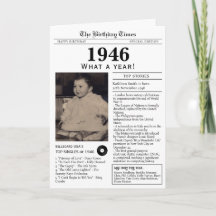 1946 Newspaper Birthday card 80th birthday