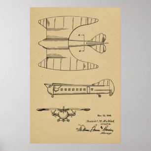 1946 Passenger Aeroplane Patent Art Drawing Print