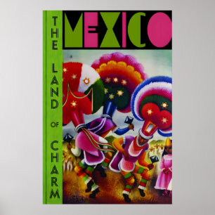 1947 Oaxaca Mexico - Classic Mexican Dancing Poster