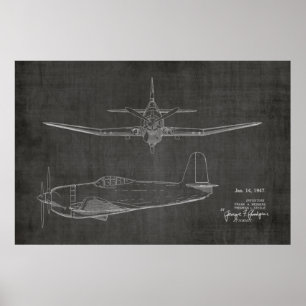 1947 Prop Aeroplane Patent Art Drawing Print