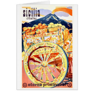 1947 Sicily Italy Travel Poster Eternal Spring