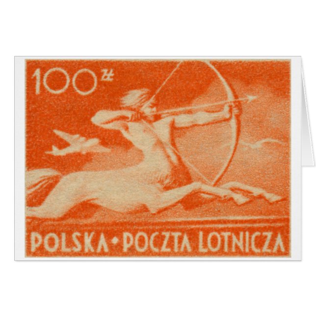 1948 100 zt Polish Airmail Stamp (Front Horizontal)