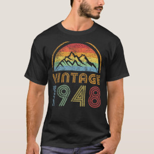 1948. Born Made 1948 Vintage Mountains Sunset Gift T-Shirt