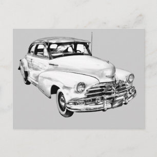 1948 Chevrolet Fleetmaster Car Illustration Postcard