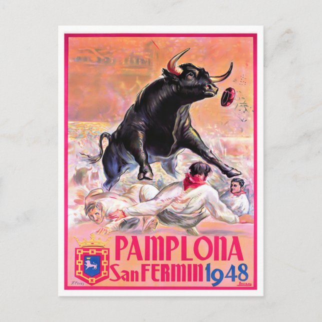 1948 Feria de Pamplona vintage  Postcard (Front)