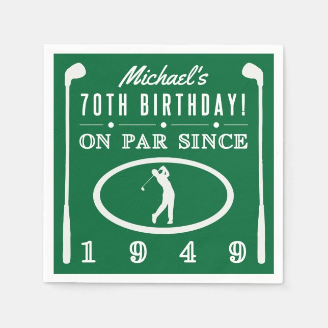 1949 70th Birthday For Golfers Napkin (Front)
