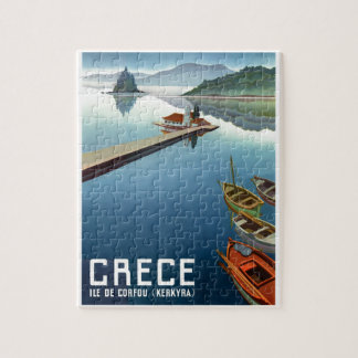 1949 Corfu Greece Travel Poster Jigsaw Puzzle