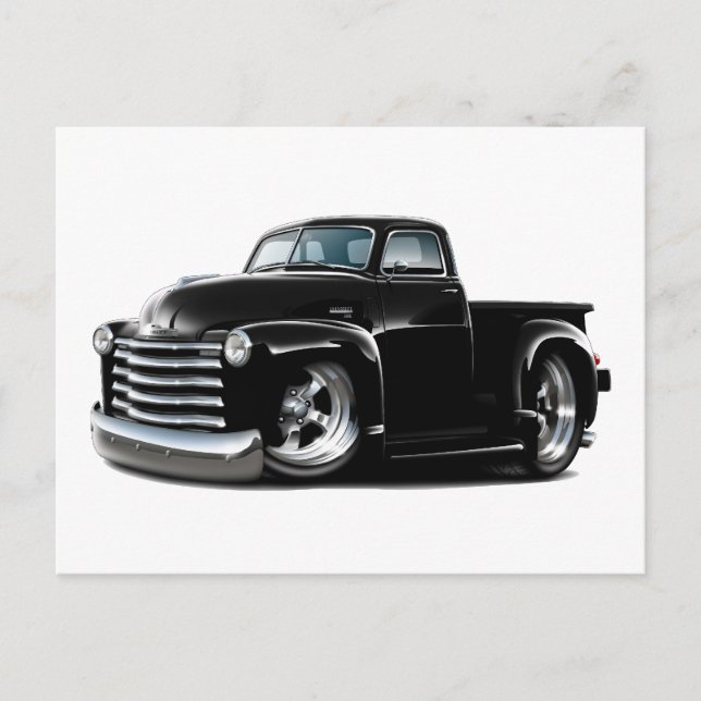 1950-52 Chevy Black Truck Postcard (Front)