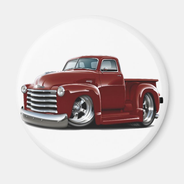 1950-52 Chevy Maroon Truck Magnet (Front)