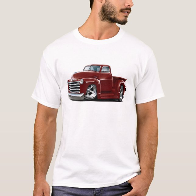 1950-52 Chevy Maroon Truck T-Shirt (Front)