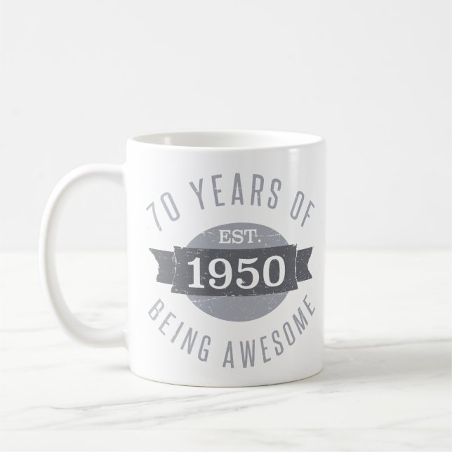 1950 70th Birthday Awesome For Men Coffee Mug (Left)