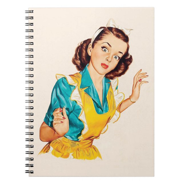 1950 Baking Day Vintage Woman in Apron Notebook (Creator Uploaded)