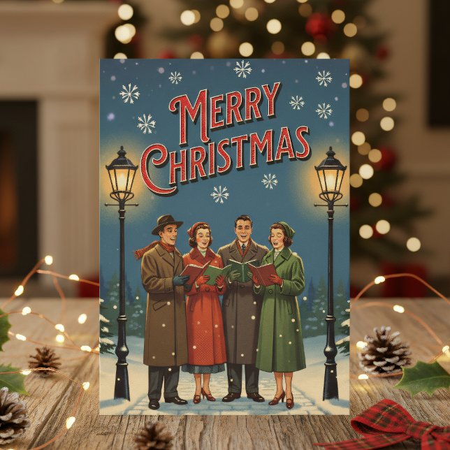 1950 Christmas Card – Vintage Carolers in Snow (Creator Uploaded)