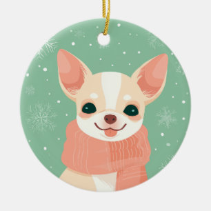 1950 Christmas Chihuahua Ceramic Tree Decoration