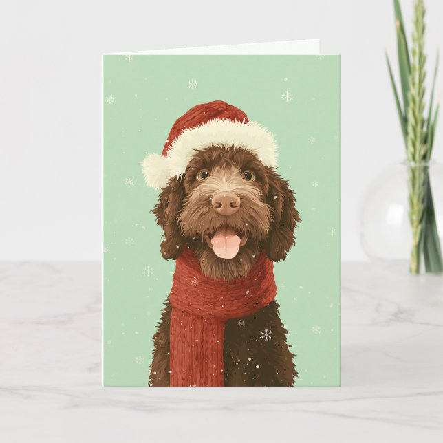 1950 Christmas Labradoodle Card (Front)