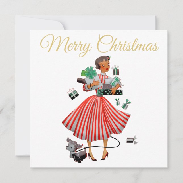 1950 Christmas Lady Card (Front)