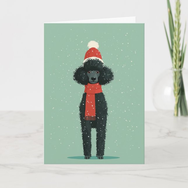 1950 Christmas Poodle Card (Front)