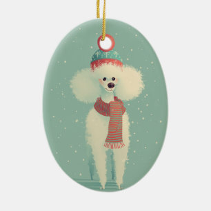 1950 Christmas Poodle Ceramic Tree Decoration