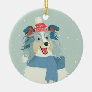 1950 Christmas Sheltie Ceramic Tree Decoration