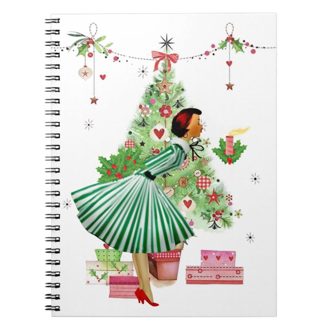 1950 Christmas Vintage Lady   Notebook (Front)