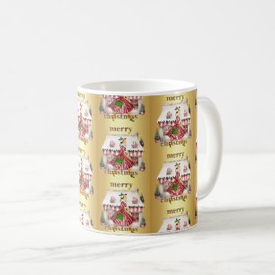 1950 Christmas Vintage Lady Shopping Coffee Mug